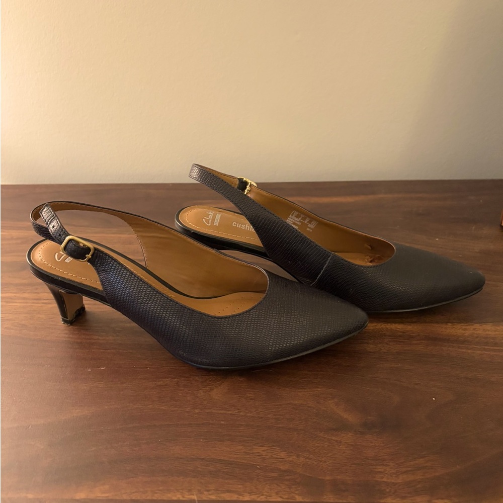 Clark’s Women’s Black Sling-back Heels